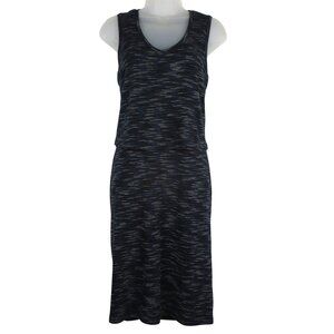 Per Una Marks & Spencer Sheath Dress Knit Stretch Navy Blue Mix US Size 8 Office
